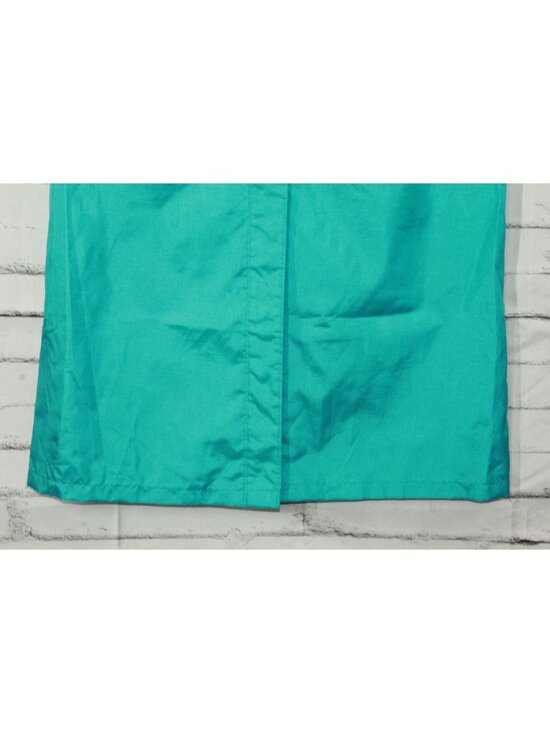 Vintage Alorna Long Lightweight Spring Trench Coat Teal Size 12 Pet - Picture 6 of 12